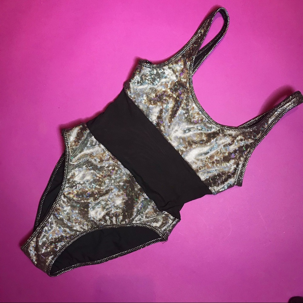 Rare American apparel disco shine mesh bodysuit